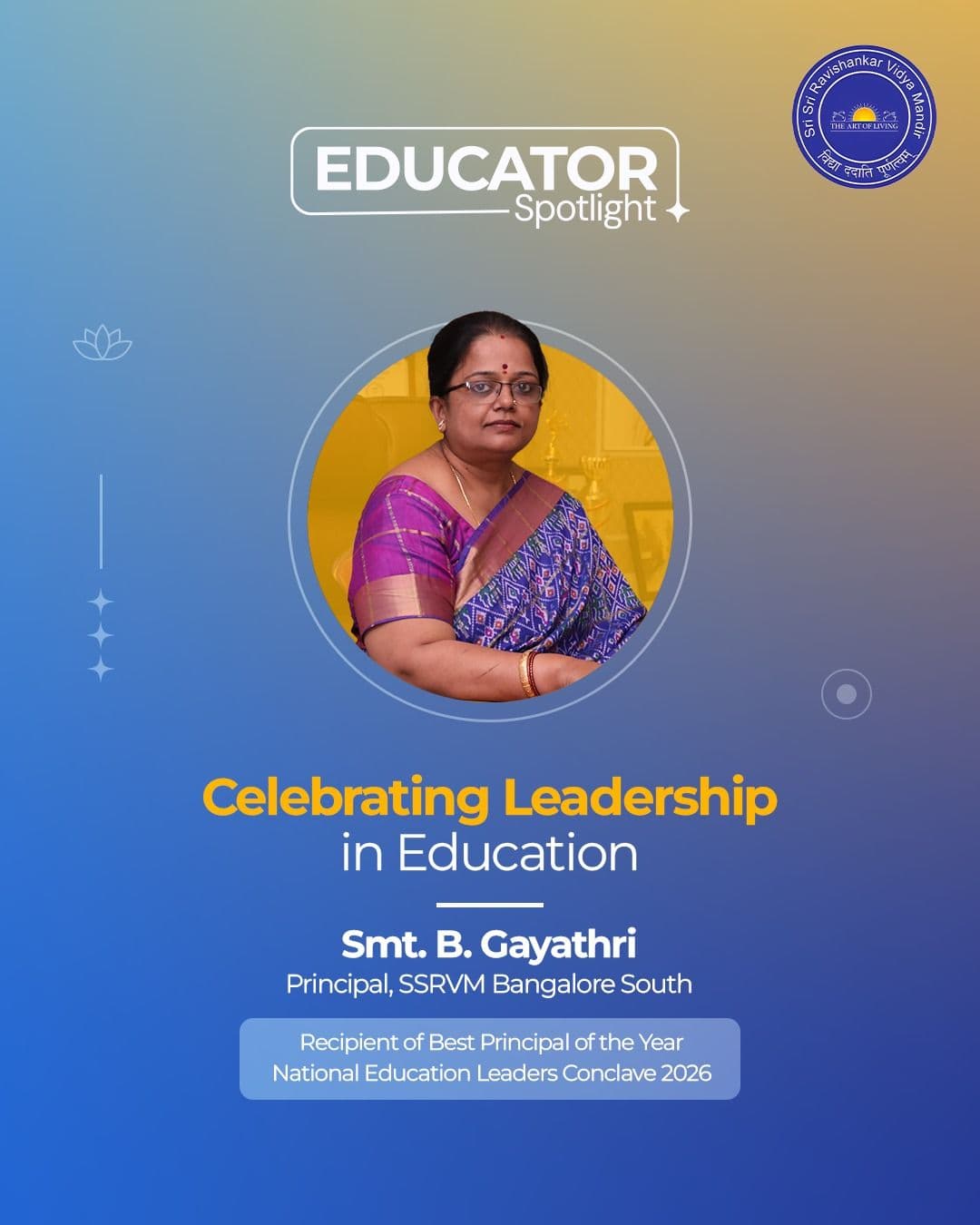 Best Principal of the Year Award at the National Education Leaders Conclave 2026